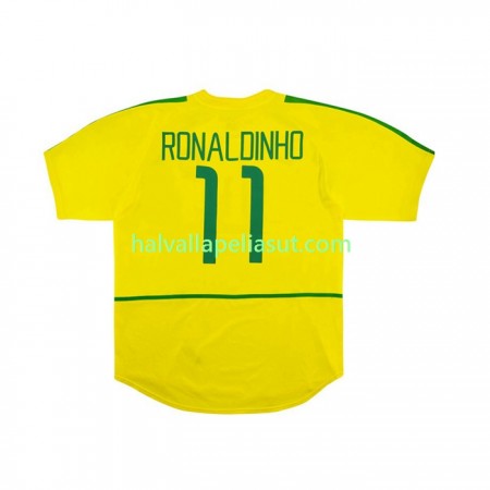 Jalkapallo Pelipaidat/Peliasut Brasilia RONALDINHO 11 Retro Kotipaita 2002 Lyhythihainen